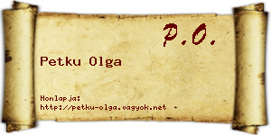 Petku Olga névjegykártya